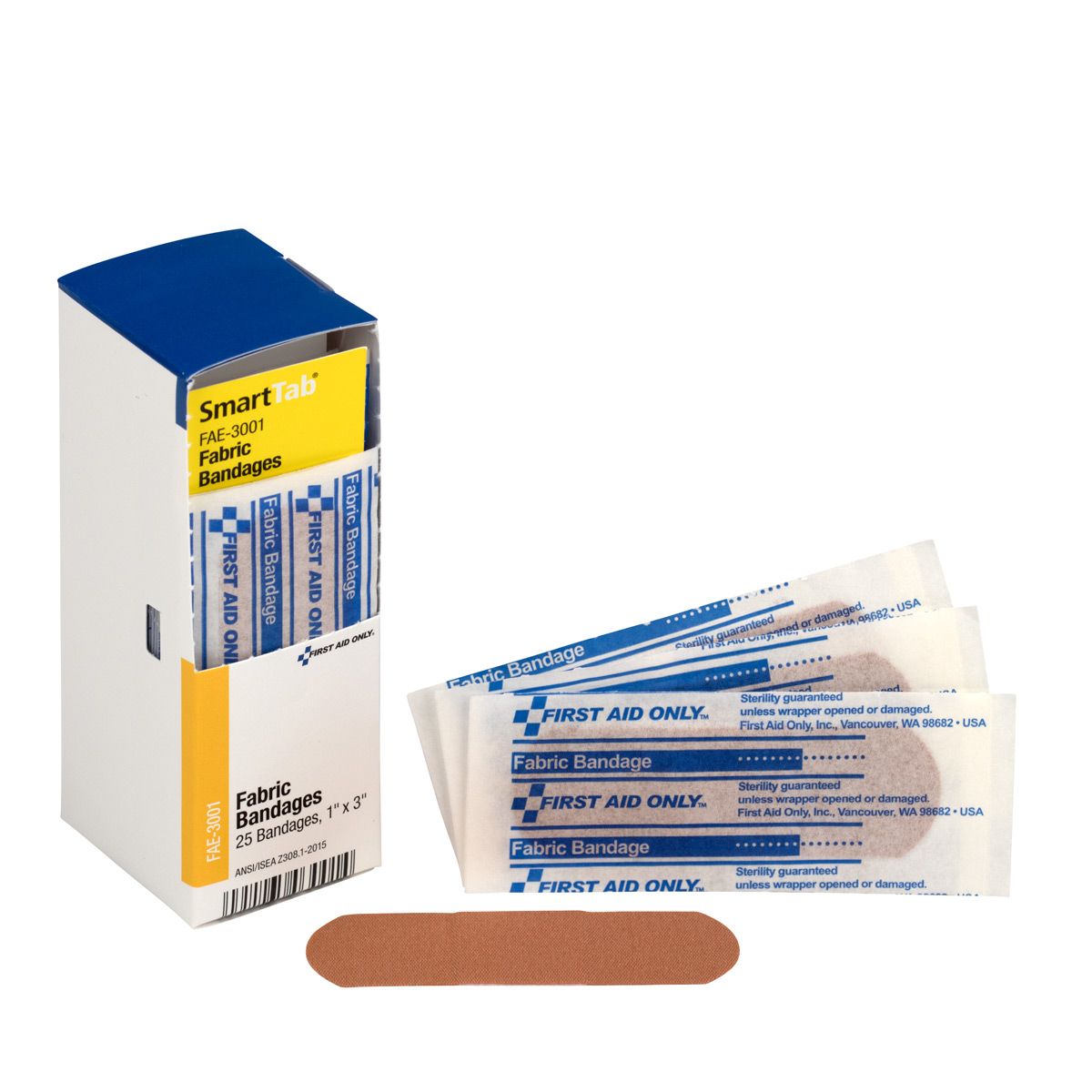 1" X 3" Adhesive Fabric Bandages, 25 Per Box