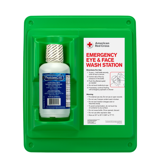 Emergency Eyewash, 16 oz Single Bottle Station