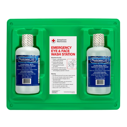 Emergency Eyewash, 32oz  Double Bottle Station