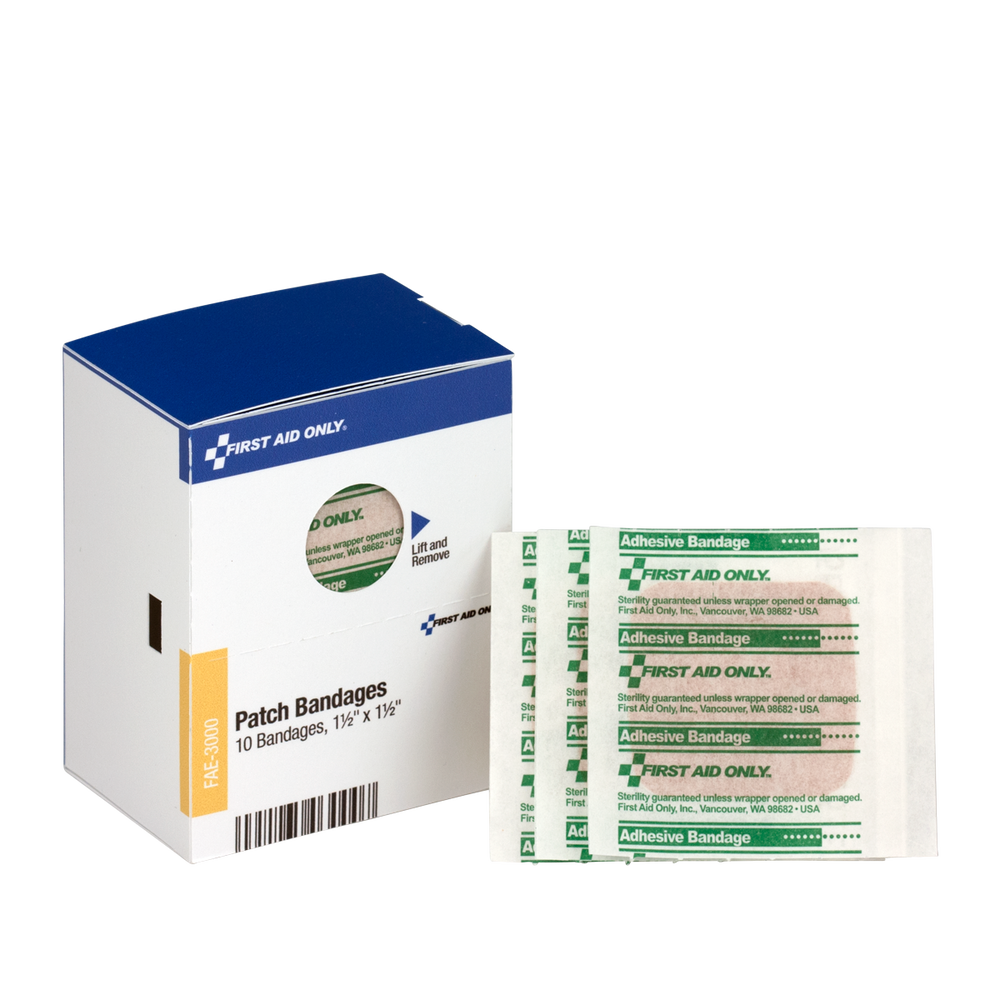 SmartCompliance Refill 1.5"x1.5" Plastic Bandages, 10/box