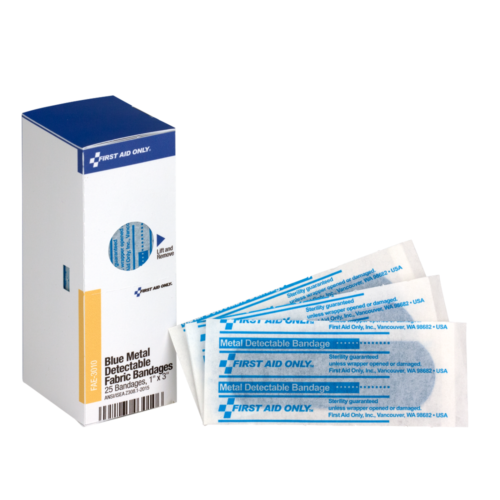 1 in. x 3 in. Visible Blue Metal Detectable Bandage