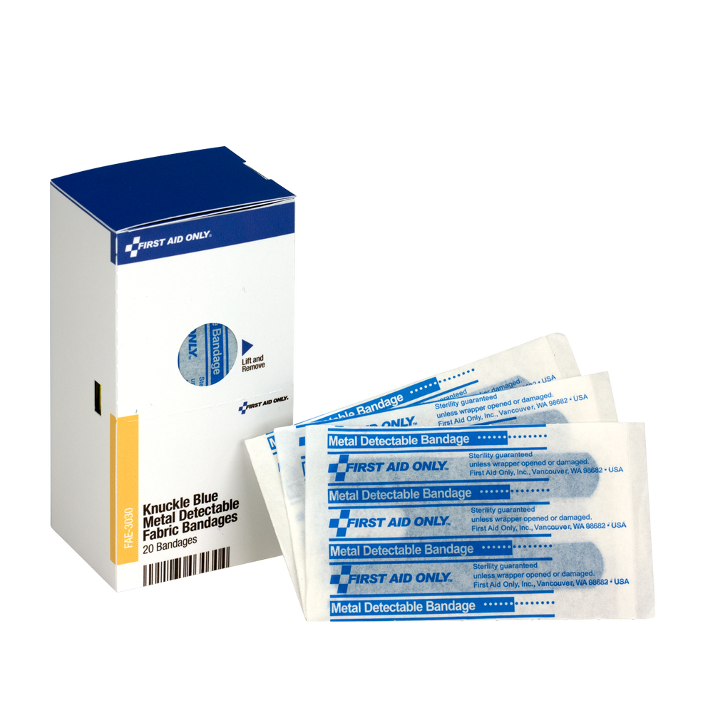 SmartCompliance Refill Blue Metal Detectable Knuckle Bandages, 20/box