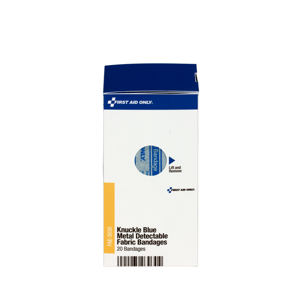 SmartCompliance Refill Blue Metal Detectable Knuckle Bandages, 20/box