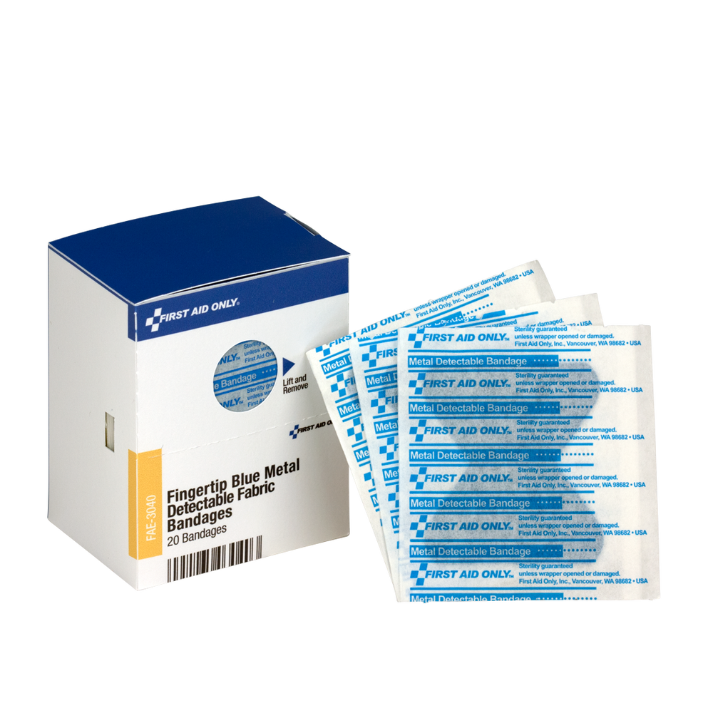 Fingertip Visible Blue Metal Detectable Bandage