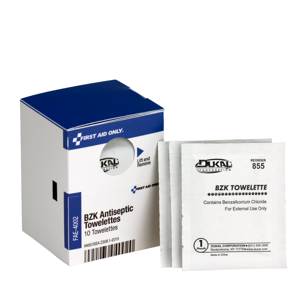 SmartCompliance Refill BZK Antiseptic Wipes, 10/box