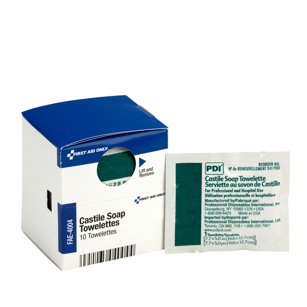 SmartCompliance Refill Castile Soap Wipes, 10/box