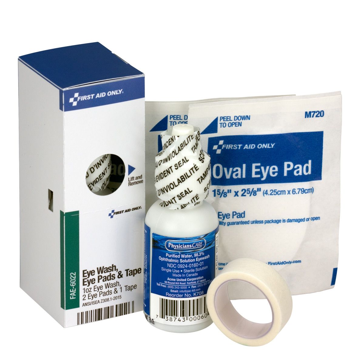 SmartCompliance Refill Eyewash, 1 oz., 2 Eyepads, 1/2