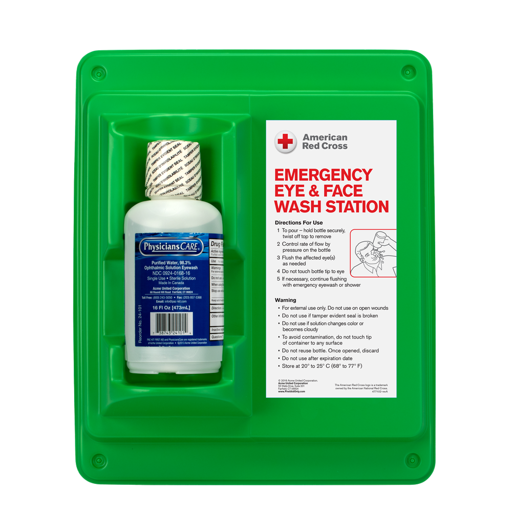 Emergency Eye & Face Wash Single Station, 16oz