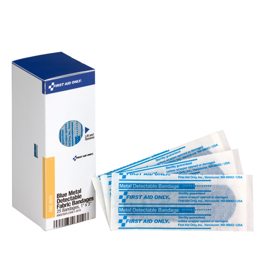 1 in. x 3 in. Visible Blue Metal Detectable Bandage